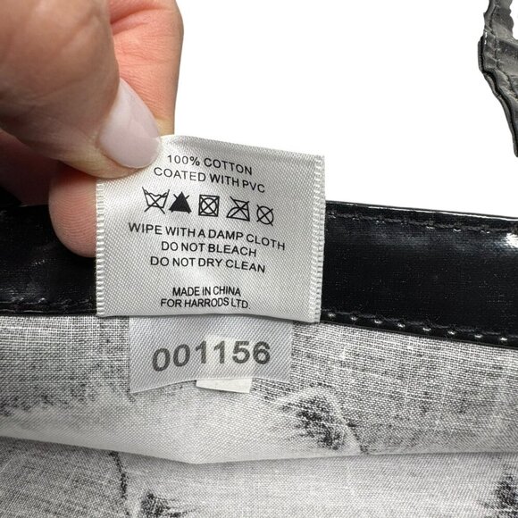 Harrods Westie Dog Tote Bag Black coated cotton Made in UK - Picture 4 of 5